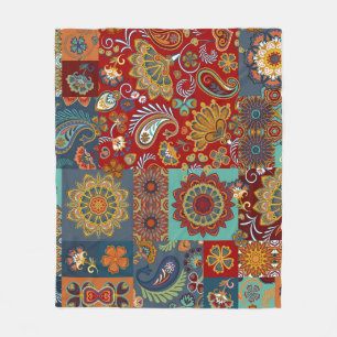  Paisley Mandala Kleurrijke Patchwork Fleece Deken