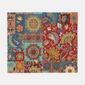  Paisley Mandala Kleurrijke Patchwork Fleece Deken (Voorkant (Horizontaal))