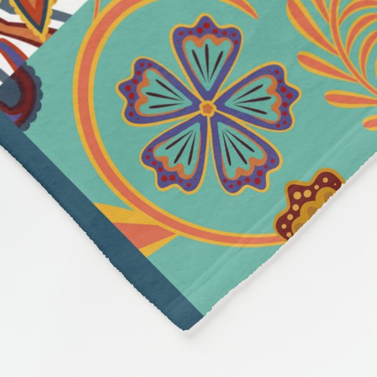 Paisley Mandala Kleurrijke Patchwork Fleece Deken (Hoek)