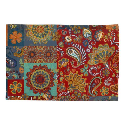  Paisley Mandala Kleurrijke Patchwork Kussensloop (Achterkant)