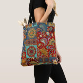  Paisley Mandala Kleurrijke Patchwork Tote Bag (Dichtbij)