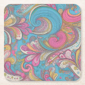 Paisley Mauve Coaster Kartonnen Onderzetters (Voorkant)