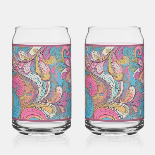 Paisley Mauve Soda Glass Blikvorm Glas (Rechts)