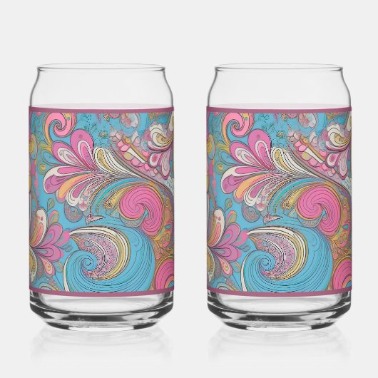 Paisley Mauve Sodalimousglas Blikvorm Glas (Voorkant)