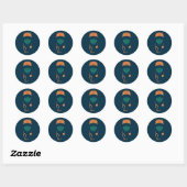 paisley med mask ronde sticker (Vel)