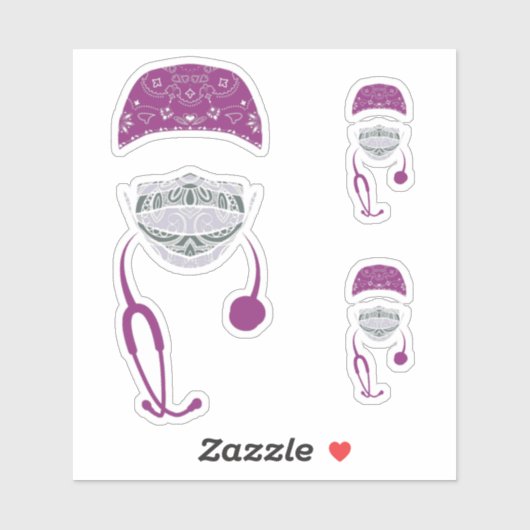 paisley med mask sticker (Vel)