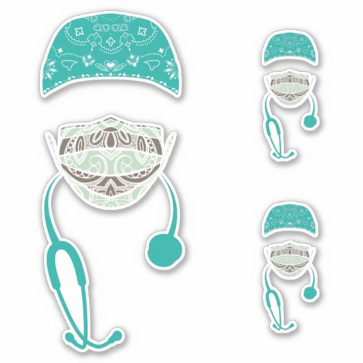 paisley med mask sticker (Voorkant)