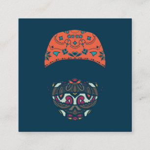 paisley med mask vierkante visitekaartje