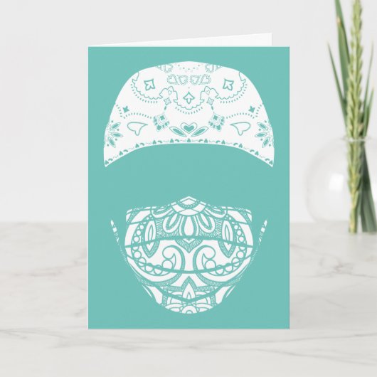 paisley med maskerkaart kaart (Voorkant)