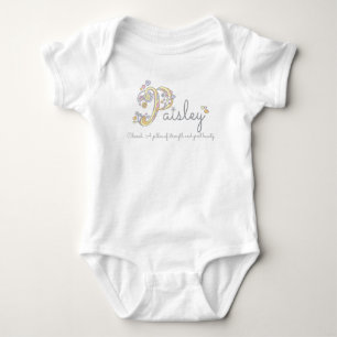 Paisley meisjes P-naam betekent aangepaste baby ap Romper