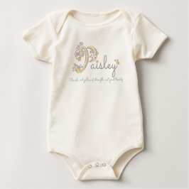 Paisley meisjes P naam betekent aangepaste baby kl Romper