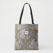 Paisley met aangepast alfabet monogram tote bag (Voorkant)