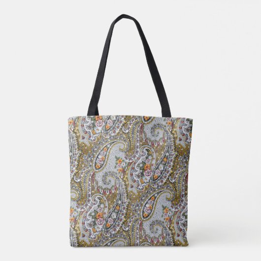 Paisley met aangepast alfabet monogram tote bag (Achterkant)