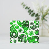 Paisley met Green Swirl Pattern. Briefkaart (Staand voorkant)