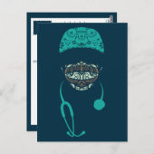 Paisley met masker ansichtkaart briefkaart (Voorkant / Achterkant)