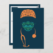 paisley met masker briefkaart (Voorkant / Achterkant)