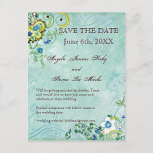 Paisley Modern Floral Flourish Swirl Wedding Aankondigingskaart