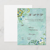 Paisley Modern Floral Flourish Swirl Wedding RSVP Kaartje (Voorkant / Achterkant)