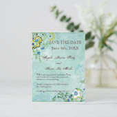 Paisley Moderne Bloemen Bloemen Swirl Bruiloft Aankondigingskaart (Staand voorkant)