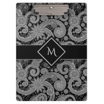 Paisley Monochrome met omvormd Initiaal