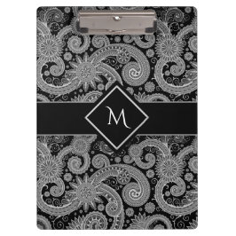 Paisley Monochrome met omvormd Initiaal Klembord