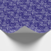 Paisley monochroom: blauwe, witte elegantie. cadeaupapier (Hoek)