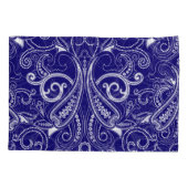 Paisley monochroom: blauwe, witte elegantie. kussensloop (Achterkant)