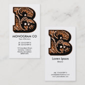 Paisley Monogram - B Visitekaartje (Voorkant / Achterkant)
