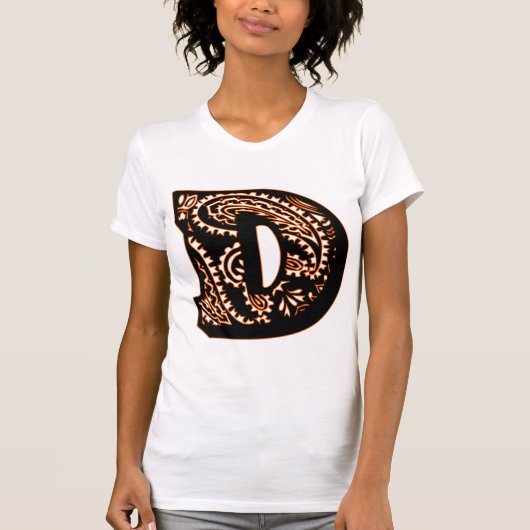 Paisley Monogram - D T-shirt (Voorkant)
