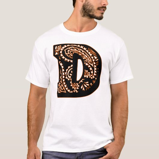 Paisley Monogram - D T-shirt (Voorkant)