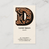 Paisley Monogram - D Visitekaartje (Achterkant)
