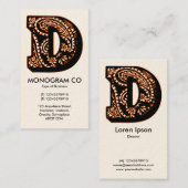 Paisley Monogram - D Visitekaartje (Voorkant / Achterkant)