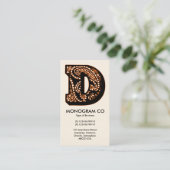 Paisley Monogram - D Visitekaartje (Staand voorkant)