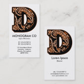 Paisley Monogram - D Visitekaartje (Voorkant / Achterkant)