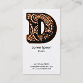 Paisley Monogram - D Visitekaartje (Achterkant)