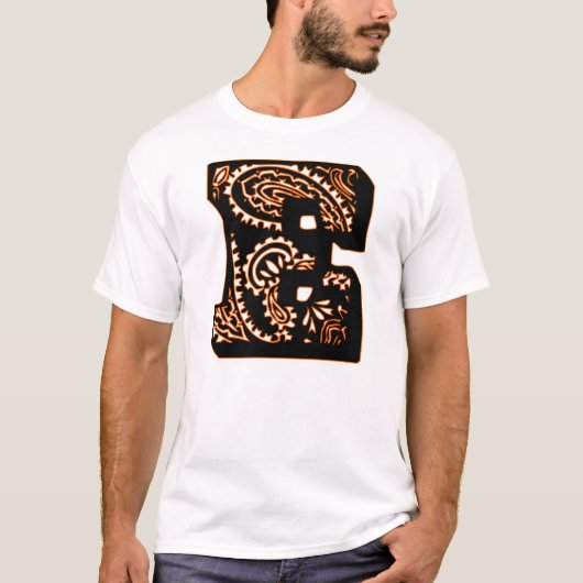 Paisley Monogram - E T-shirt (Voorkant)