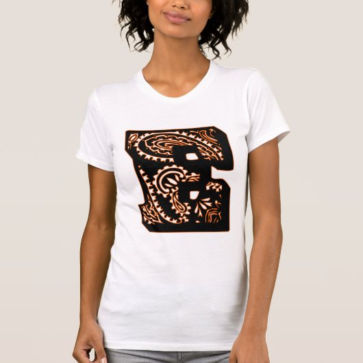 Paisley Monogram - E T-shirt (Voorkant)