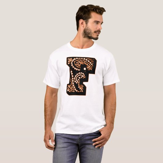 Paisley Monogram - F T-shirt (Voorkant volledig)