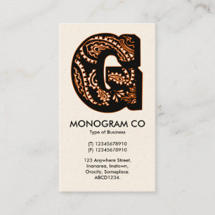 Paisley Monogram - G Visitekaartje
