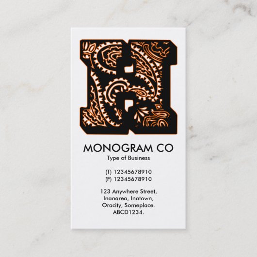 Paisley Monogram - H Visitekaartje (Voorkant)