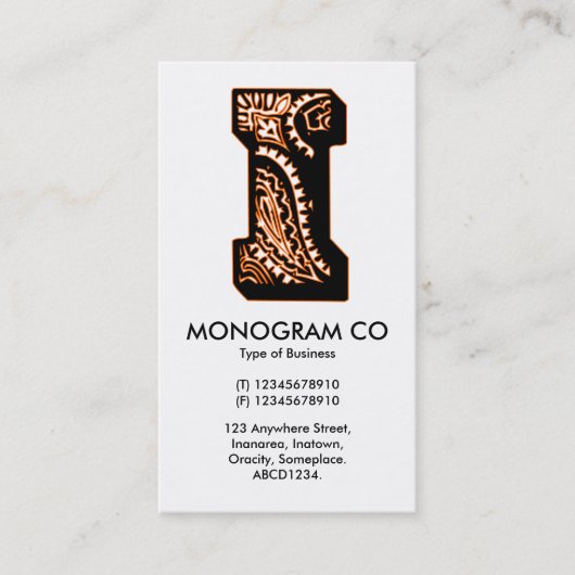 Paisley Monogram - I Visitekaartje (Voorkant)