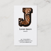 Paisley Monogram - J Visitekaartje (Achterkant)