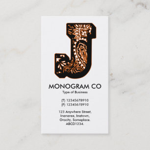 Paisley Monogram - J Visitekaartje
