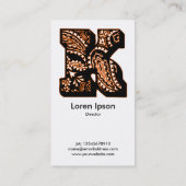 Paisley Monogram - K Visitekaartje (Achterkant)