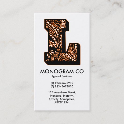 Paisley Monogram - L Visitekaartje (Voorkant)