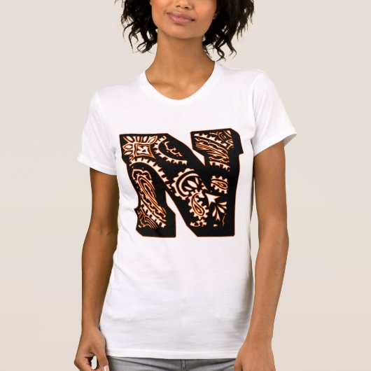 Paisley Monogram - N T-shirt (Voorkant)