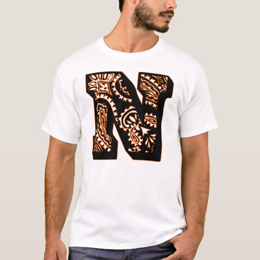 Paisley Monogram - N T-shirt (Voorkant)