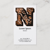Paisley Monogram - N Visitekaartje (Achterkant)