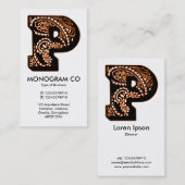 Paisley Monogram - P Visitekaartje (Voorkant / Achterkant)