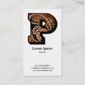 Paisley Monogram - P Visitekaartje (Achterkant)